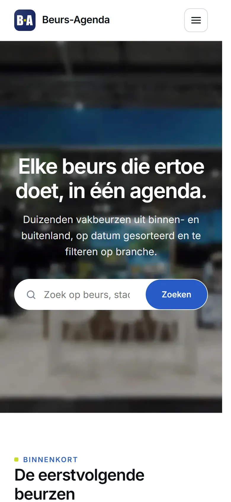Beurs Agenda on a phone