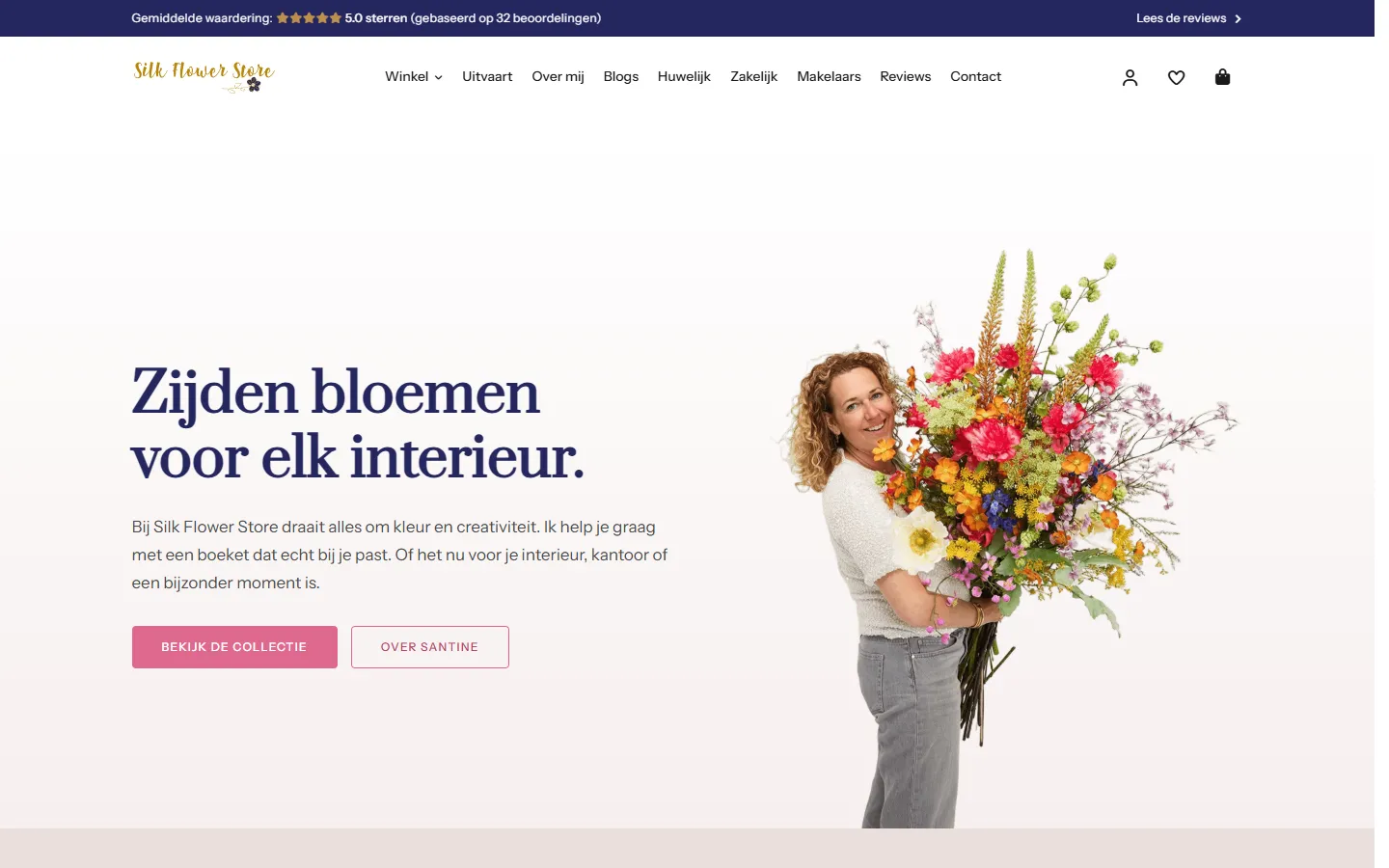 Silk Flower Store: A custom webshop for handmade silk flower bouquets from Maassluis.
