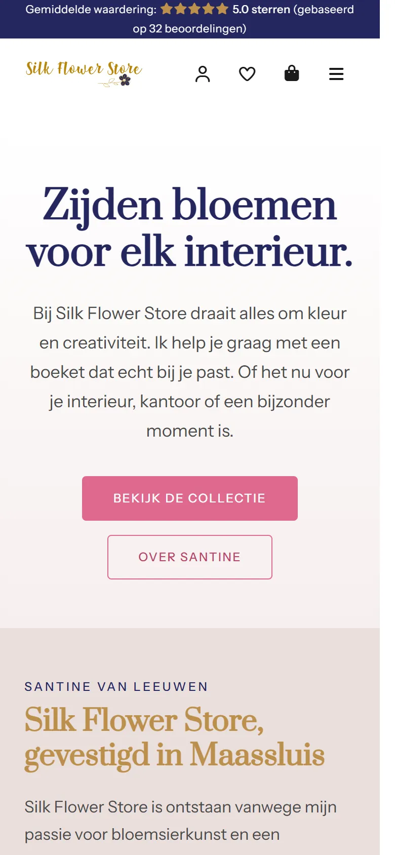 Silk Flower Store on a phone
